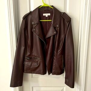 NY&Co Moto Jacket- burgundy